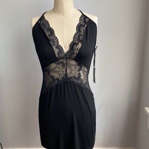 New Hours Sexy Black Lace T Back dress